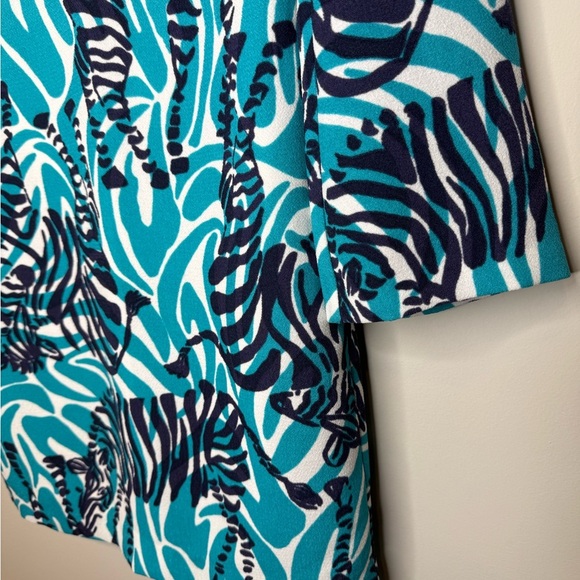 Lilly Pulitzer Blue Long Sleeve Tunic Zebra Dress - Picture 5 of 13